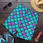 Teal Mermaid Scales Pattern Print Men's Shorts