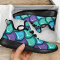 Teal Mermaid Scales Pattern Print Mesh Knit Shoes