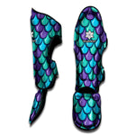 Teal Mermaid Scales Pattern Print Muay Thai Shin Guard