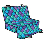 Teal Mermaid Scales Pattern Print Pet Car Back Seat Cover