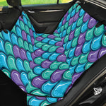 Teal Mermaid Scales Pattern Print Pet Car Back Seat Cover