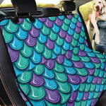 Teal Mermaid Scales Pattern Print Pet Car Back Seat Cover