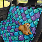 Teal Mermaid Scales Pattern Print Pet Car Back Seat Cover