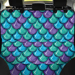 Teal Mermaid Scales Pattern Print Pet Car Back Seat Cover
