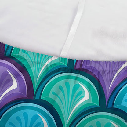 Teal Mermaid Scales Pattern Print Sofa Cover