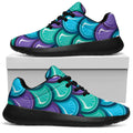 Teal Mermaid Scales Pattern Print Walking Shoes