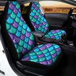 Teal Mermaid Scales Pattern Print Universal Fit Car Seat Covers