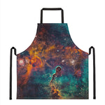 Teal Orange Universe Galaxy Space Print Apron