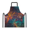 Teal Orange Universe Galaxy Space Print Apron