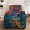 Teal Orange Universe Galaxy Space Print Armchair Slipcover