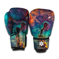 Teal Orange Universe Galaxy Space Print Boxing Gloves
