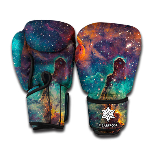 Teal Orange Universe Galaxy Space Print Boxing Gloves