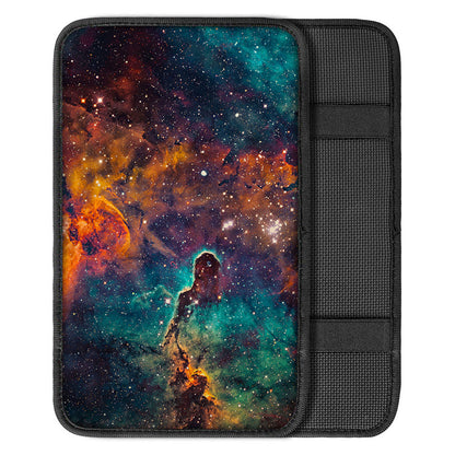 Teal Orange Universe Galaxy Space Print Car Center Console Cover