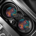 Teal Orange Universe Galaxy Space Print Car Coasters