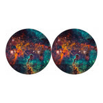 Teal Orange Universe Galaxy Space Print Car Coasters