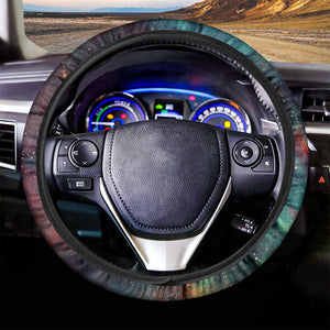 Teal Orange Universe Galaxy Space Print Car Steering Wheel Cover