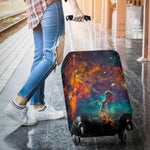 Teal Orange Universe Galaxy Space Print Luggage Cover GearFrost