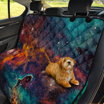 Teal Orange Universe Galaxy Space Print Pet Car Back Seat Cover