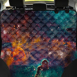 Teal Orange Universe Galaxy Space Print Pet Car Back Seat Cover