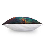 Teal Orange Universe Galaxy Space Print Pillow Cover