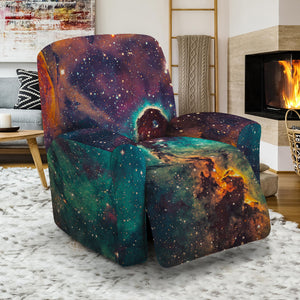 Teal Orange Universe Galaxy Space Print Recliner Slipcover