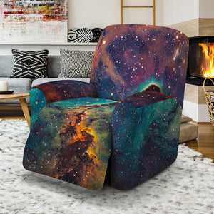 Teal Orange Universe Galaxy Space Print Recliner Slipcover