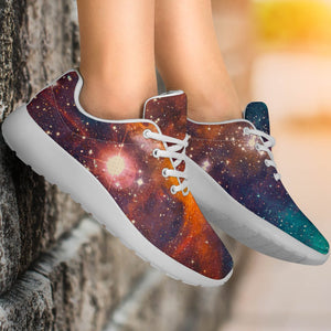 Teal Orange Universe Galaxy Space Print Sport Shoes GearFrost