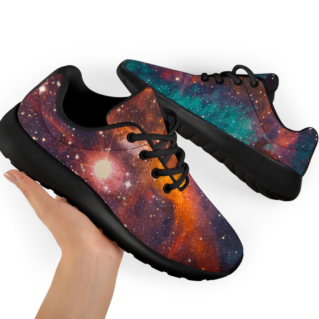 Teal Orange Universe Galaxy Space Print Sport Shoes GearFrost