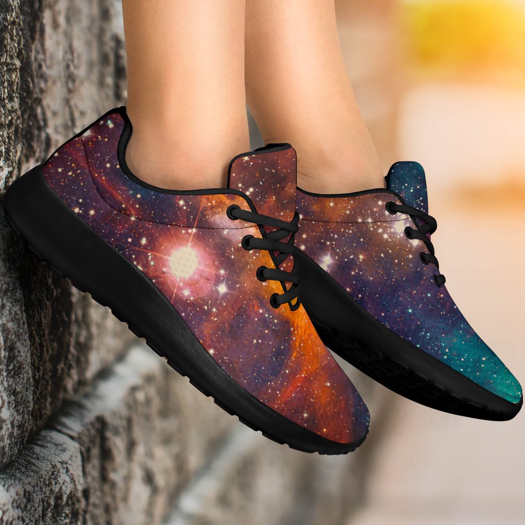 Teal Orange Universe Galaxy Space Print Sport Shoes GearFrost