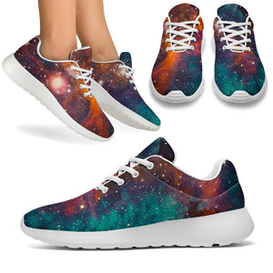 Teal Orange Universe Galaxy Space Print Sport Shoes GearFrost