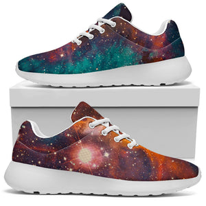 Teal Orange Universe Galaxy Space Print Sport Shoes GearFrost