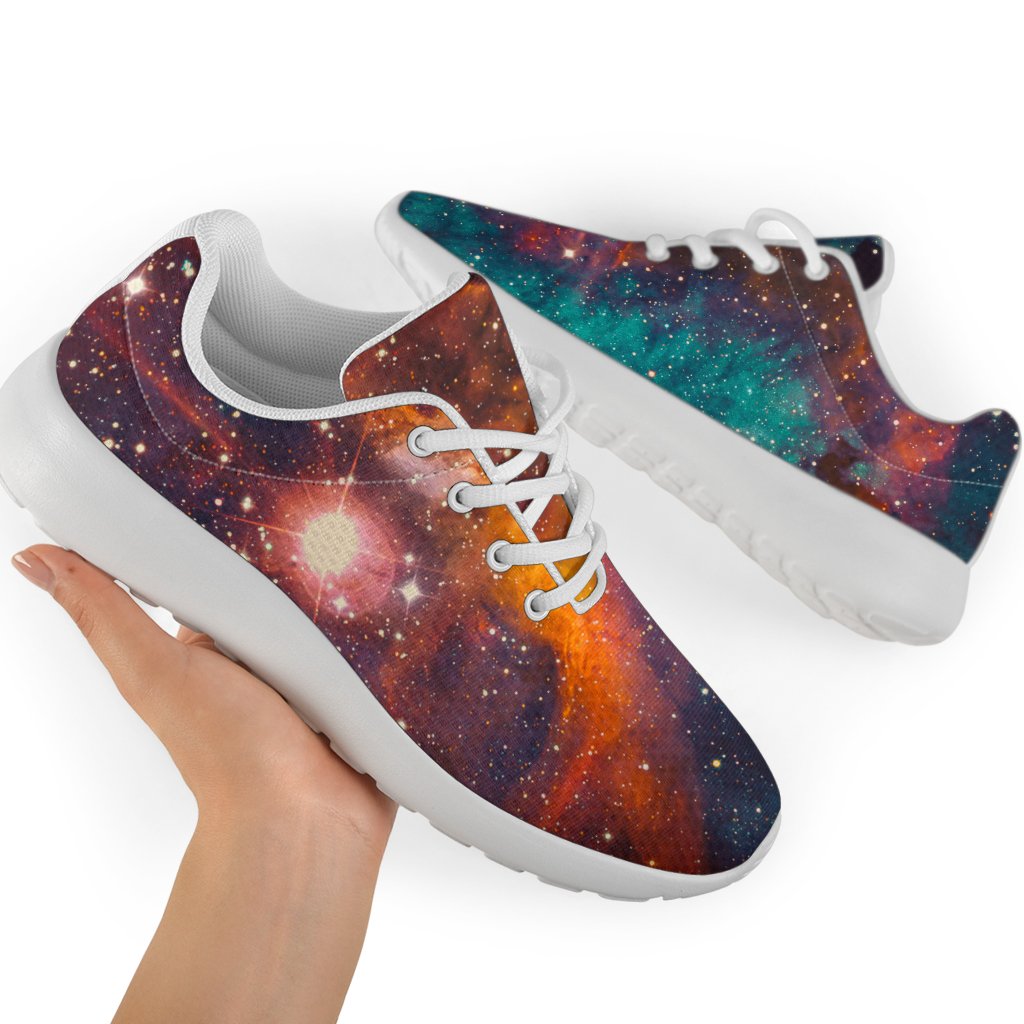 Teal Orange Universe Galaxy Space Print Sport Shoes GearFrost