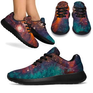 Teal Orange Universe Galaxy Space Print Sport Shoes GearFrost