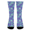 Teal Palm Tree Pattern Print Crew Socks