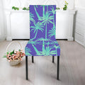Teal Palm Tree Pattern Print Dining Chair Slipcover