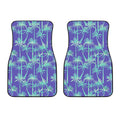 Teal Palm Tree Pattern Print Front Car Floor Mats