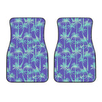 Teal Palm Tree Pattern Print Front Car Floor Mats