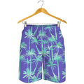 Teal Palm Tree Pattern Print Men's Shorts