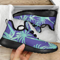 Teal Palm Tree Pattern Print Mesh Knit Shoes