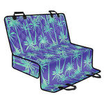 Teal Palm Tree Pattern Print Pet Car Back Seat Cover