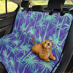 Teal Palm Tree Pattern Print Pet Car Back Seat Cover