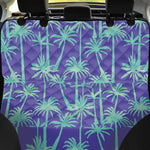 Teal Palm Tree Pattern Print Pet Car Back Seat Cover