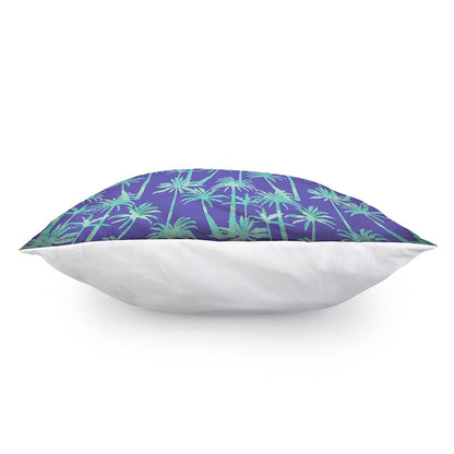 Teal Palm Tree Pattern Print Pillow Cover