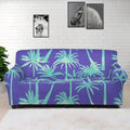 Teal Palm Tree Pattern Print Sofa Cover