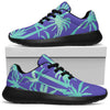 Teal Palm Tree Pattern Print Sport Shoes GearFrost