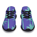 Teal Palm Tree Pattern Print Sport Shoes GearFrost