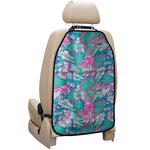 Teal Pink Blossom Tropical Pattern Print Car Seat Organizers