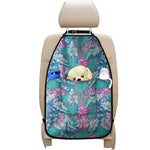 Teal Pink Blossom Tropical Pattern Print Car Seat Organizers