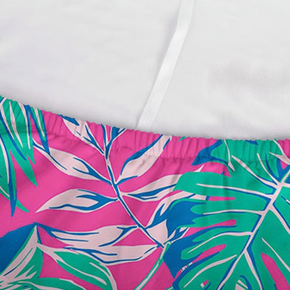 Teal Pink Blossom Tropical Pattern Print Sofa Cover