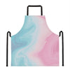 Teal Pink Liquid Marble Print Apron